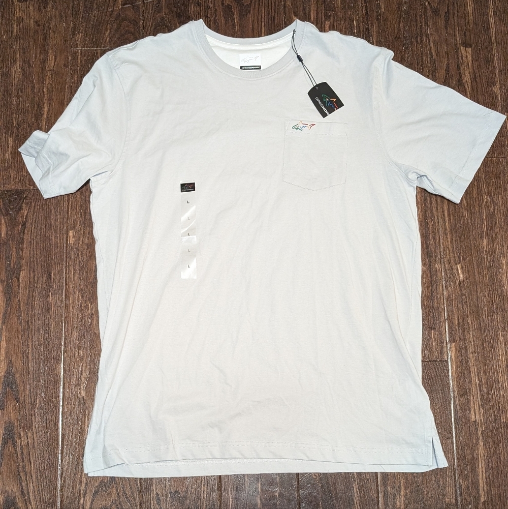 NWT Greg Norman Casual Short Sleeve Tee Light Gray - Picture 4 of 7